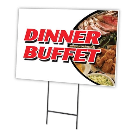 Signmission Dinner Buffet Yard Sign & Stake outdoor plastic coroplast window, C-1824 Dinner Buffet C-1824 Dinner Buffet